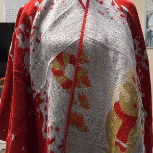 Festive Red and Gray Cape